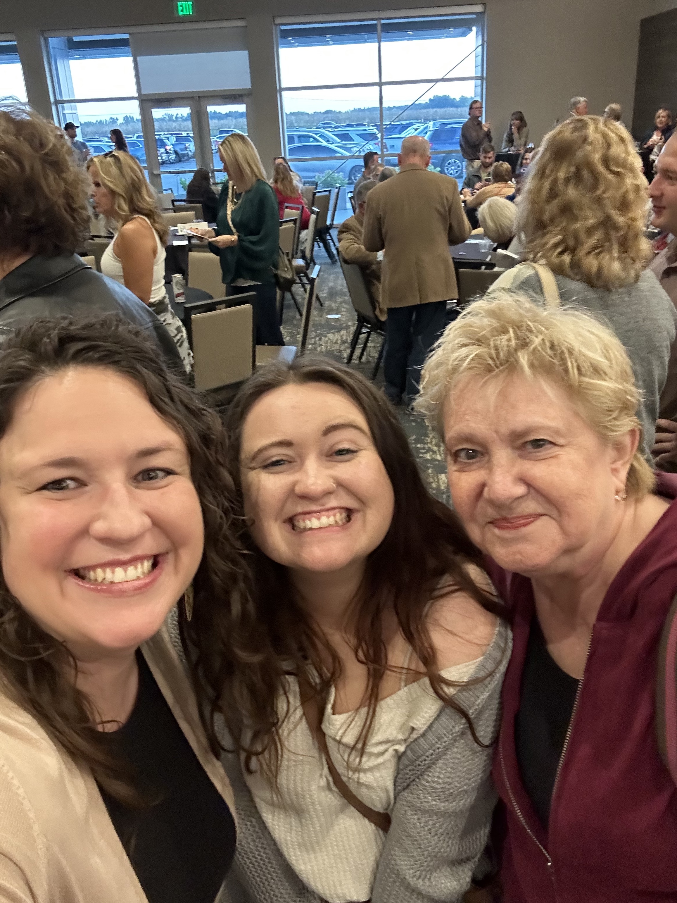 Three women taking a selfie